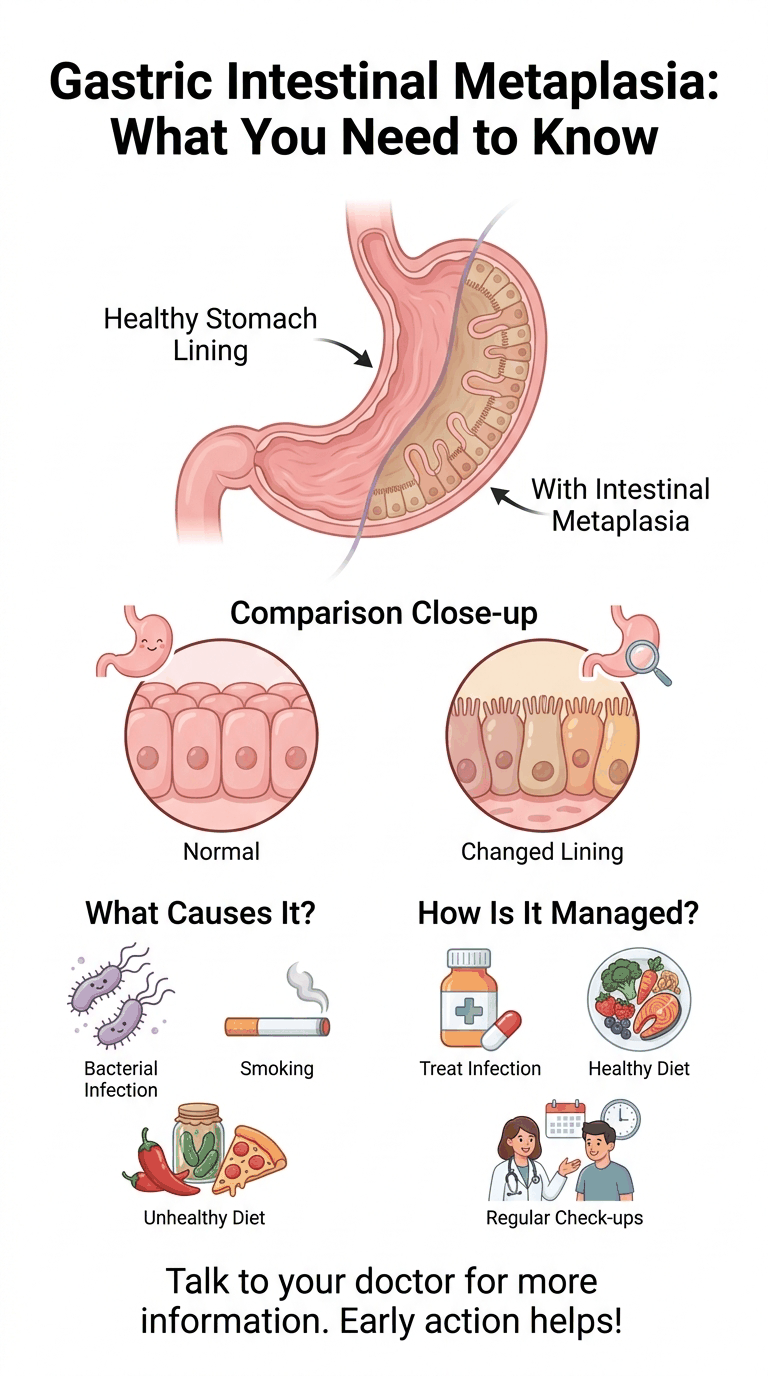 Gastric intestinal metaplasia: healthy vs changed stomach lining, causes, and how it is managed